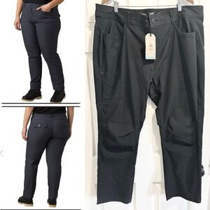 NWT Prana Halle Straight Pant Plus II Black Hiking Pants Size 20 W Brand New